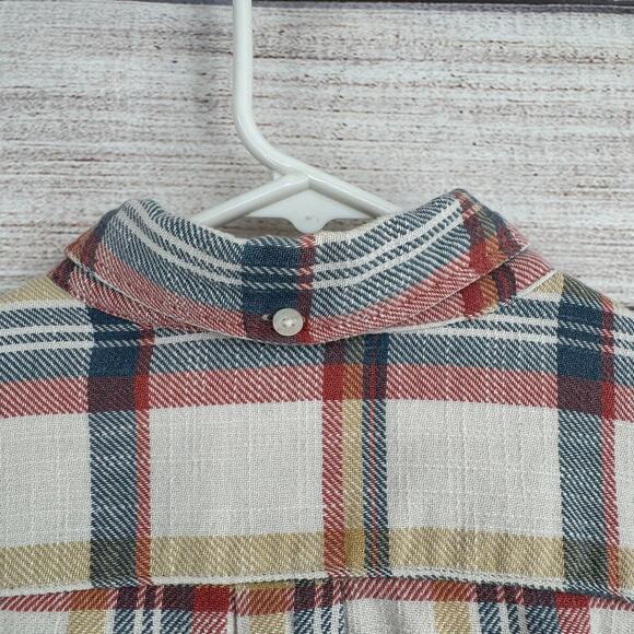 Levis Sunset 1 Pocket Canvas Button Down Shirt Mens L Blue Pink White Slim Fit - Picture 3 of 11